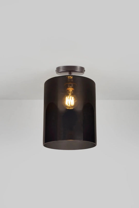 Brompton Size 3 Ceiling Light - Original BTC Floor Lamps - Weathered - Anthracite Glass - HORNE