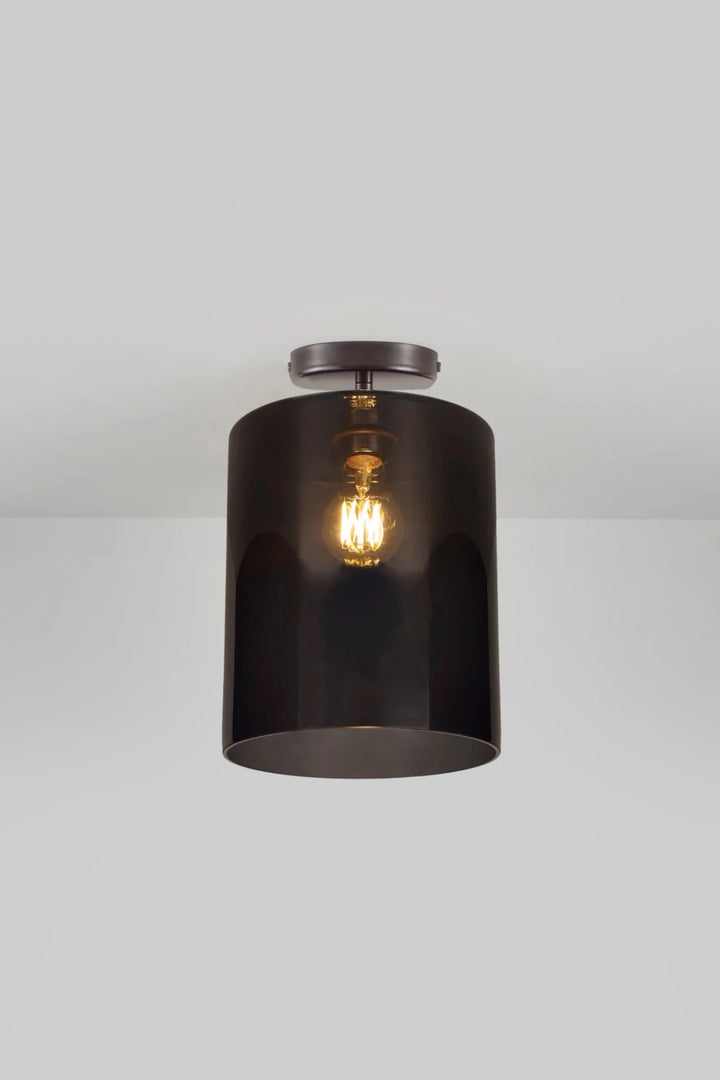 Brompton Size 3 Ceiling Light - Original BTC Floor Lamps - Weathered - Anthracite Glass - HORNE