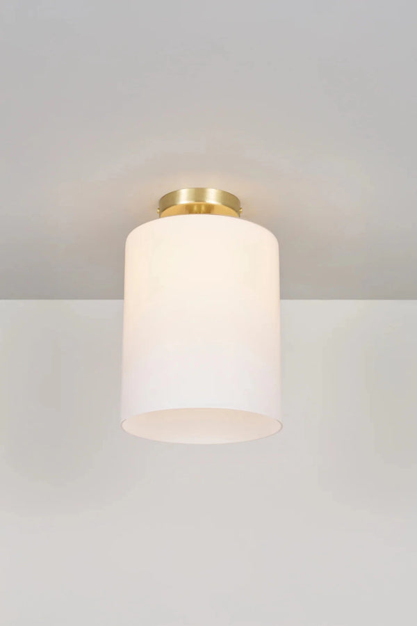 Brompton Size 3 Ceiling Light - Original BTC Floor Lamps - Brass - Opal - HORNE