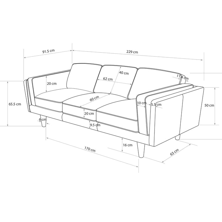Brooklyn Sofa - 90" - Urbia Sofas - Black - HORNE