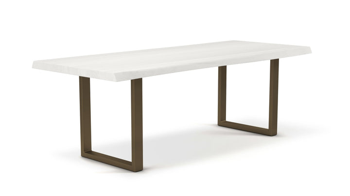 Brooks Dining Table - U Base - Urbia Tables - White Wash - Brass - Small - HORNE