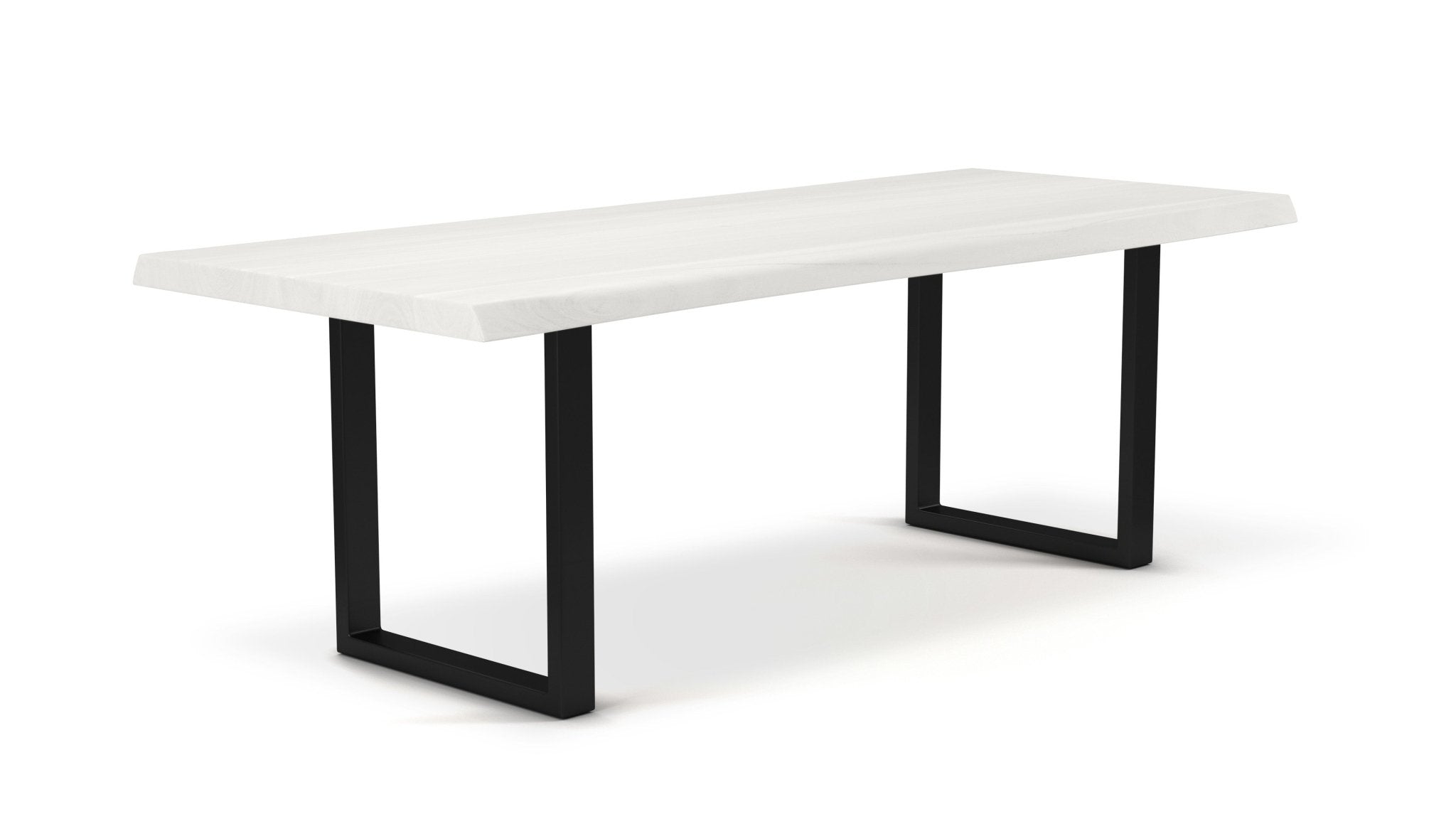 3D render of a white tabletop with black legs, modern industrial table