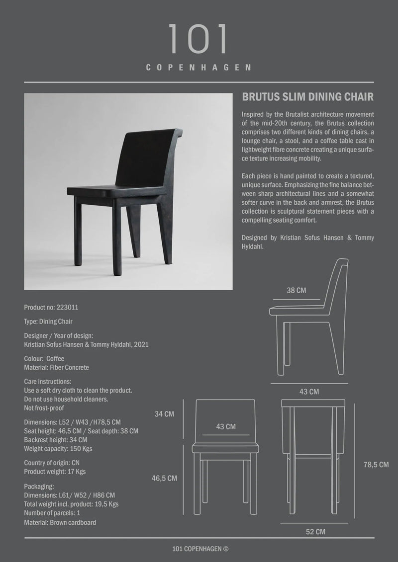 Brutus Slim Dining Chair - 101 Copenhagen Chairs - Natural Oak - HORNE