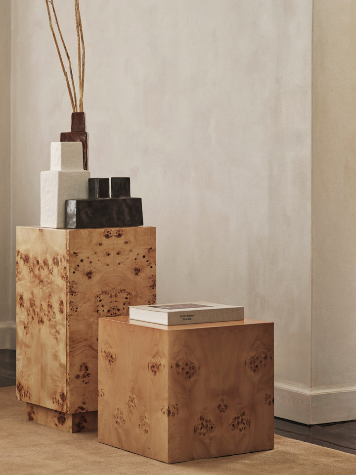Burl Cube Side Table - Ferm Living - Tables + Desks - HORNE