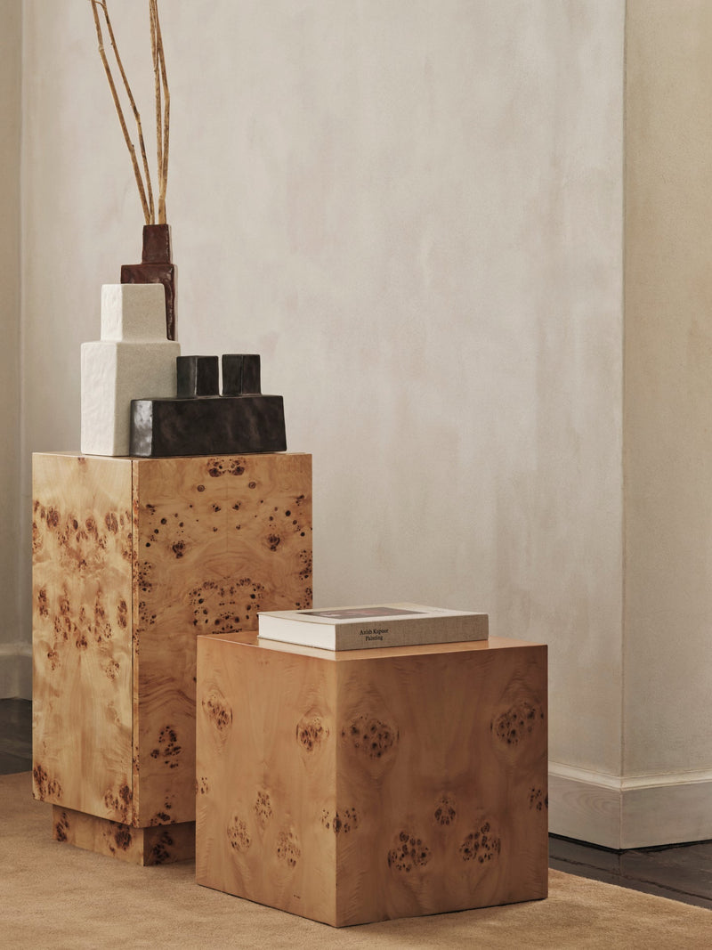 Burl Cube Side Table - Ferm Living Tables + Desks - HORNE