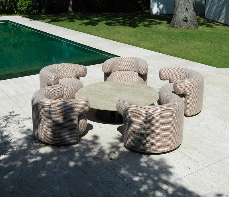 Burra Outdoor Lounge Chair W. Return - Normann Copenhagen Chairs - Sunbrella Natte - HORNE