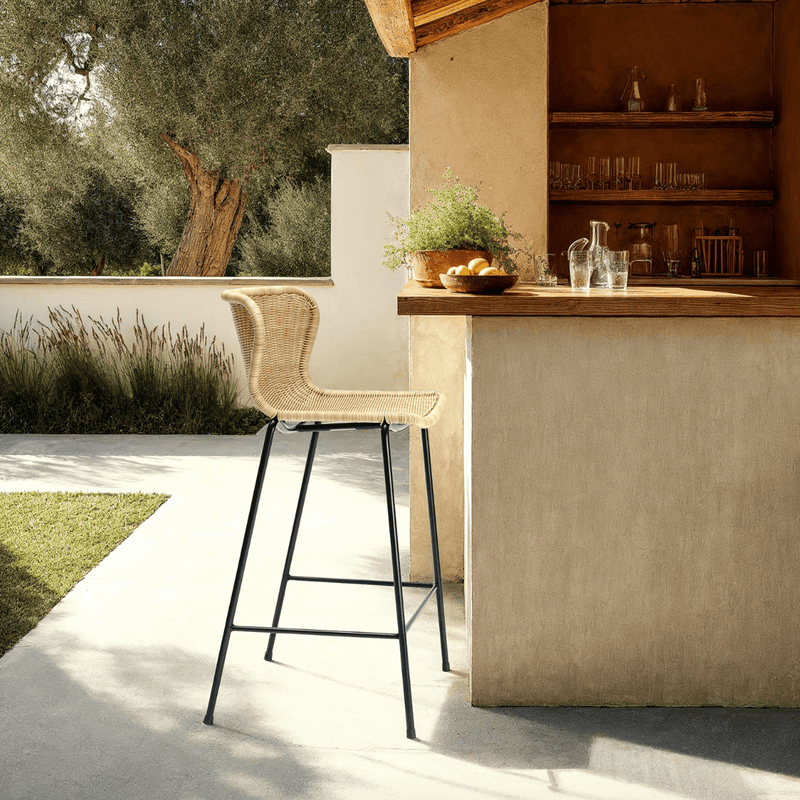 C603 Rattan Counter Stool - Feelgood Designs - Stools + Benches + Ottomans - Natural - HORNE