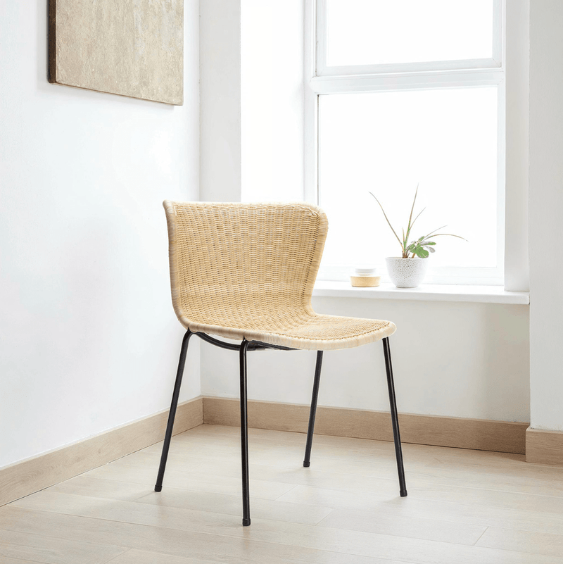 C603 Outdoor Dining Chair - Feelgood Designs - Outdoor Furniture - Wheat Seat/ Black Frame - HORNE