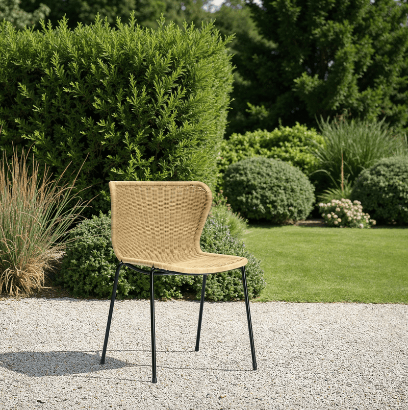 C603 Outdoor Dining Chair - Feelgood Designs - Outdoor Furniture - Wheat Seat/ Black Frame - HORNE