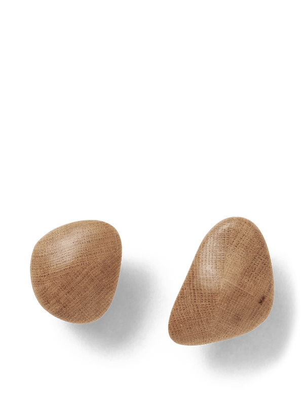Cairn Hooks - Set of 2 - Ferm Living - Hangers & Hooks - Oak - HORNE