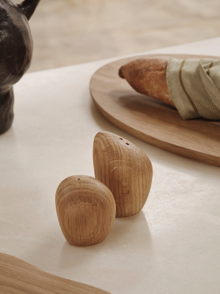 Cairn Salt and Pepper Shakers - Set of 2 - Ferm Living - Kitchen Tools - Oak - HORNE