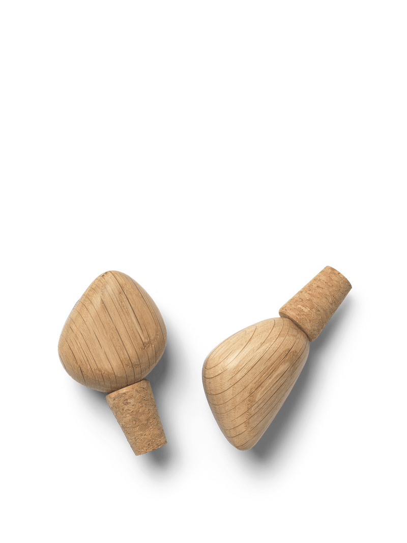 Cairn Wine Stoppers - Set of 2 - Ferm Living - Wine + Champagne Glasses - Ash - HORNE