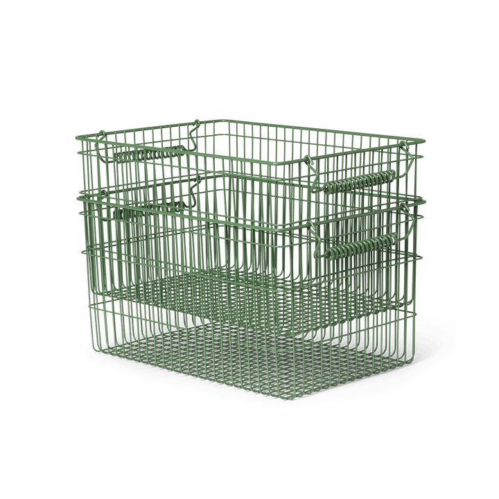 Cala Stackable Baskets - Set of 2 - Ferm Living - Bath - Verdant Green - HORNE