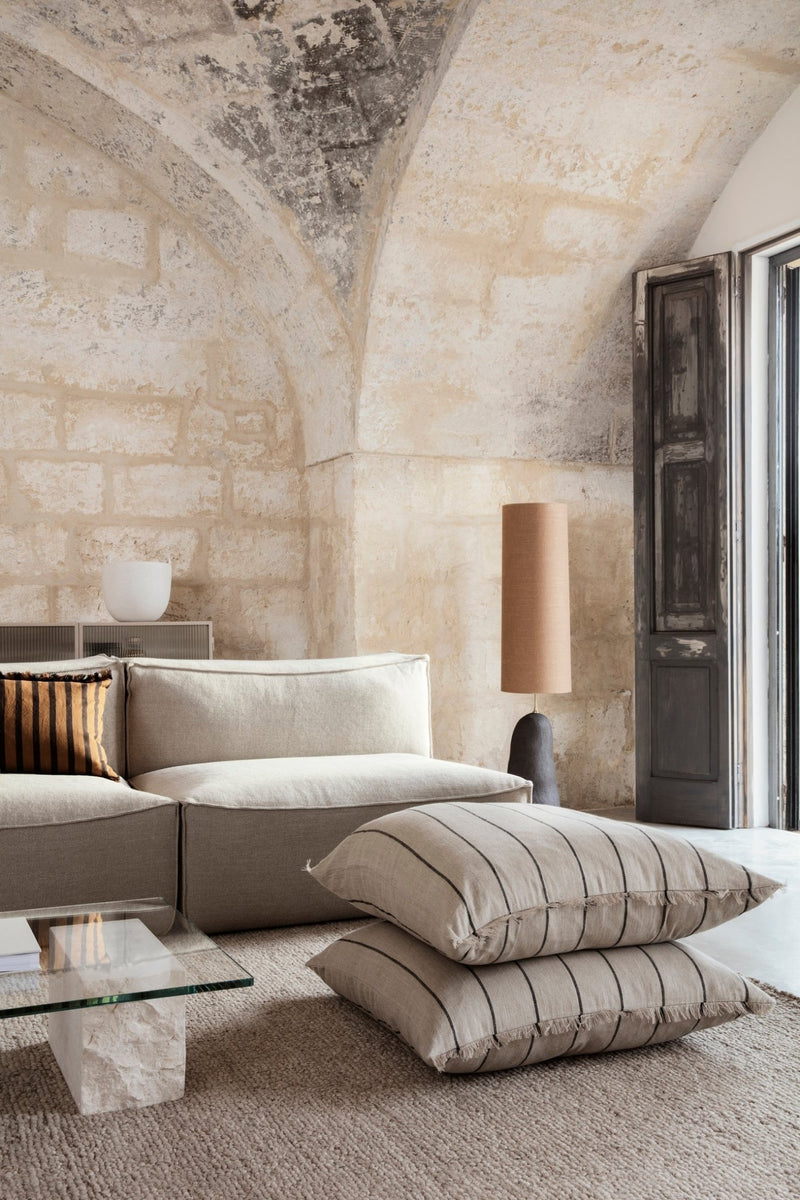 Calm Cushion - Ferm Living - Bedding + Pillows - Camel/ Black - 31.5