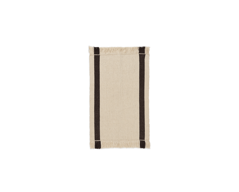 Calm Kelim Mat - Ferm Living Rugs - Dark Sand/Off - white - HORNE