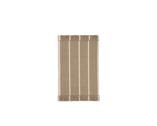 Calm Kelim Mat - Ferm Living Rugs - Dark Sand/Off - white - HORNE