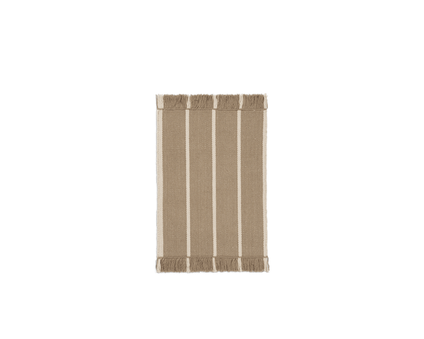 Calm Kelim Mat - Ferm Living Rugs - Dark Sand/Off - white - HORNE