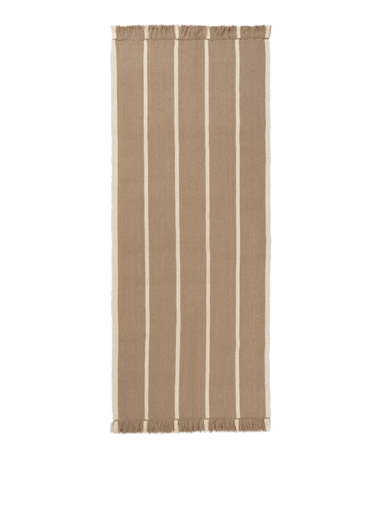 Calm Kelim Runner - Ferm Living Rugs - Dark Sand/Off - white - HORNE