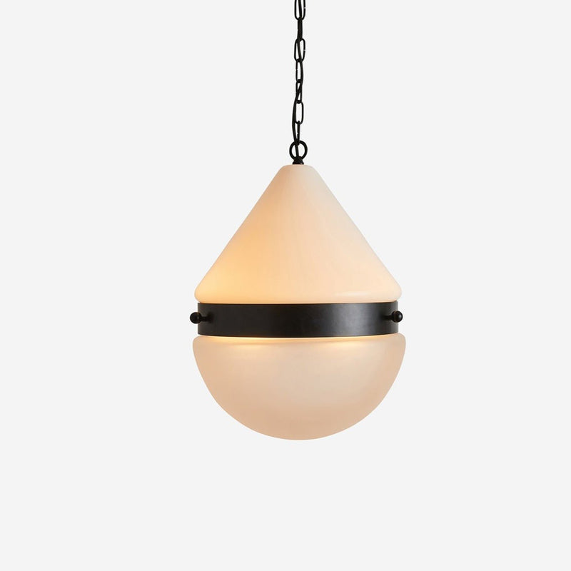 Cardinal Hemisphere Pendant Large - Workstead - Ceiling Lights - Matte Black Enamel - 24