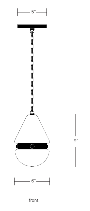 Cardinal Hemisphere Pendant Small - Workstead - Ceiling Lights - Matte Black Enamel - 24