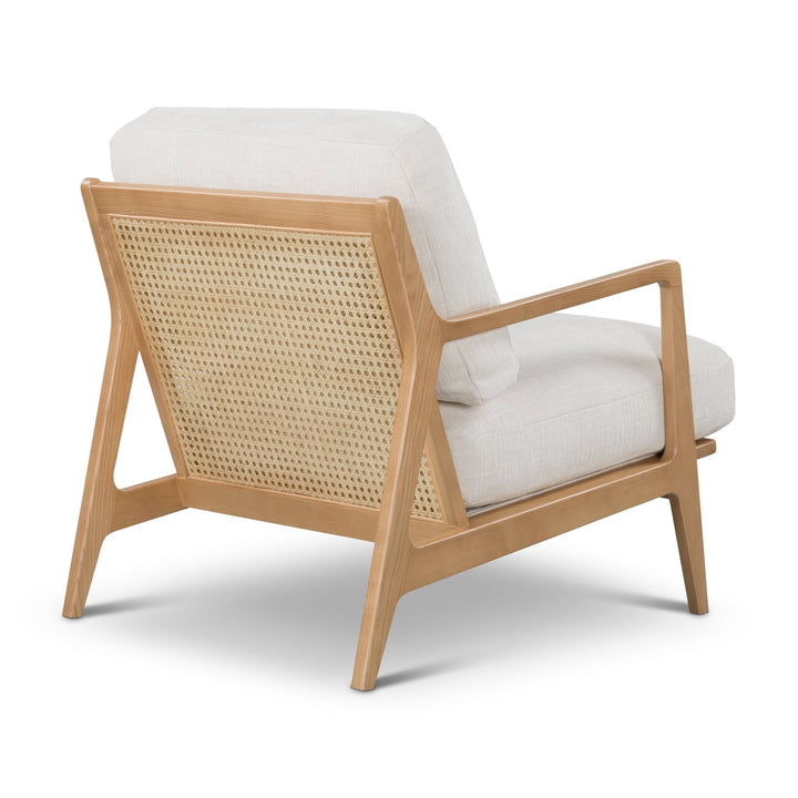 Carmelo Upholstered Accent Chair - Urbia Sofas - Walnut - Cream Genuine Leather - HORNE