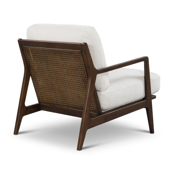Carmelo Upholstered Accent Chair - Urbia Sofas - Walnut - Cream Genuine Leather - HORNE