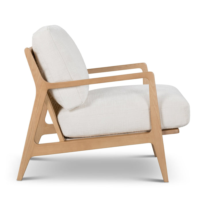 Carmelo Upholstered Accent Chair - Urbia Sofas - Walnut - Cream Genuine Leather - HORNE