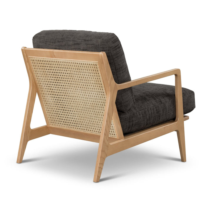 Carmelo Upholstered Accent Chair - Urbia Sofas - Walnut - Cream Genuine Leather - HORNE