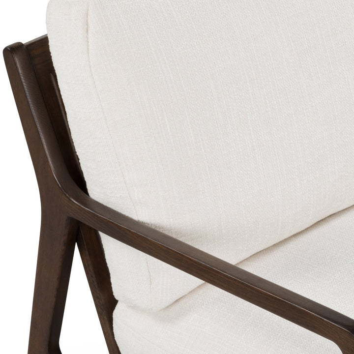 Carmelo Upholstered Accent Chair - Urbia Sofas - Walnut - Cream Genuine Leather - HORNE