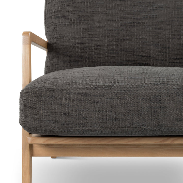 Carmelo Upholstered Accent Chair - Urbia Sofas - Walnut - Cream Genuine Leather - HORNE