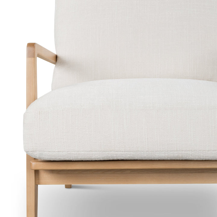 Carmelo Upholstered Accent Chair - Urbia Sofas - Walnut - Cream Genuine Leather - HORNE