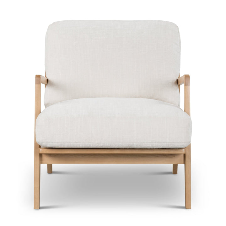 Carmelo Upholstered Accent Chair - Urbia Sofas - Walnut - Cream Genuine Leather - HORNE