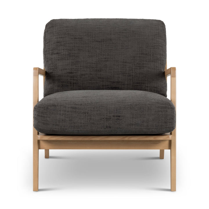 Carmelo Upholstered Accent Chair - Urbia Sofas - Walnut - Cream Genuine Leather - HORNE