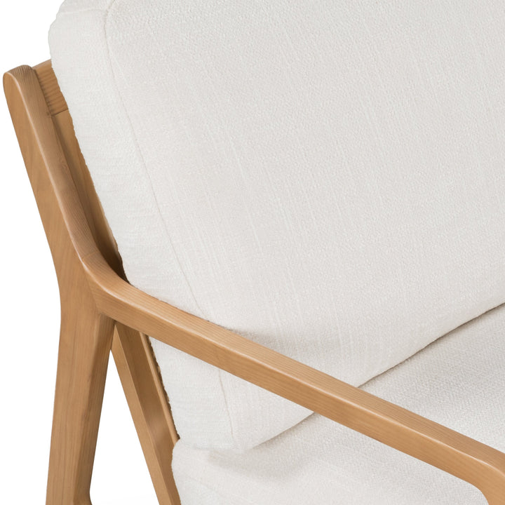 Carmelo Upholstered Accent Chair - Urbia Sofas - Walnut - Cream Genuine Leather - HORNE