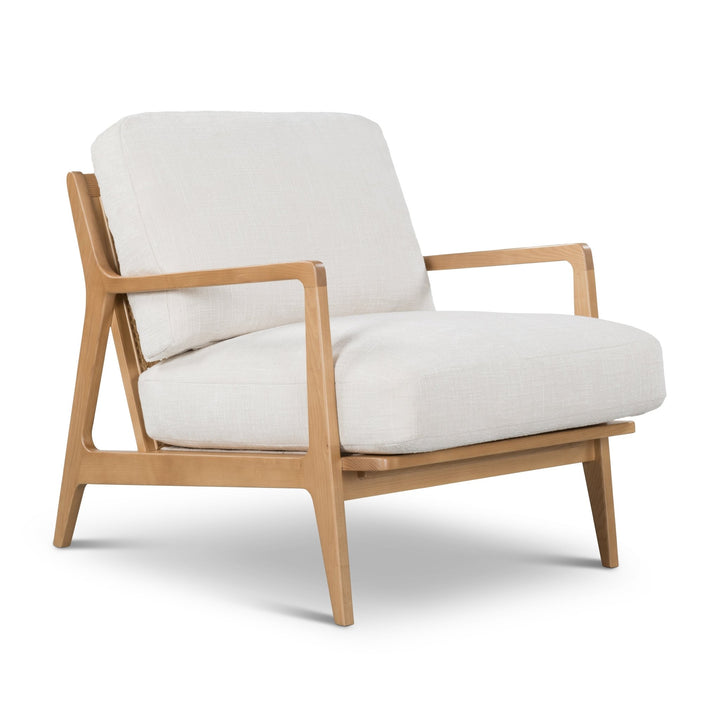 Carmelo Upholstered Accent Chair - Urbia Sofas - Walnut - Cream Genuine Leather - HORNE
