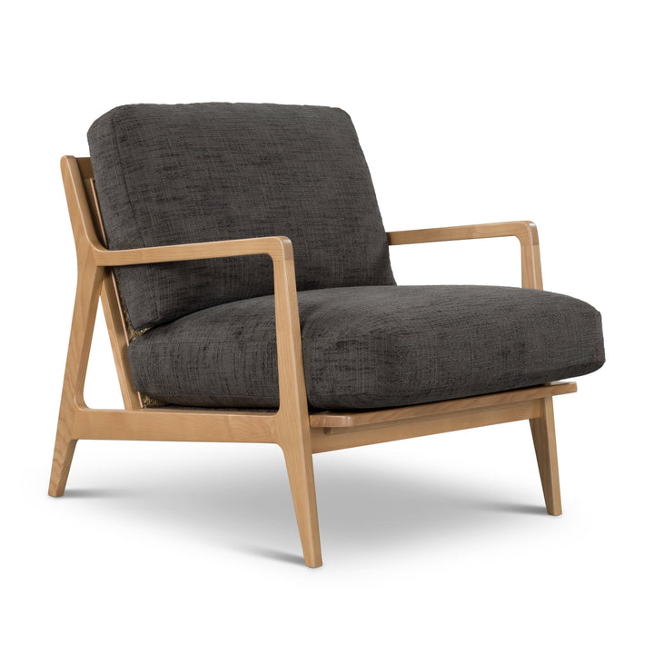 Carmelo Upholstered Accent Chair - Urbia Sofas - Walnut - Cream Genuine Leather - HORNE