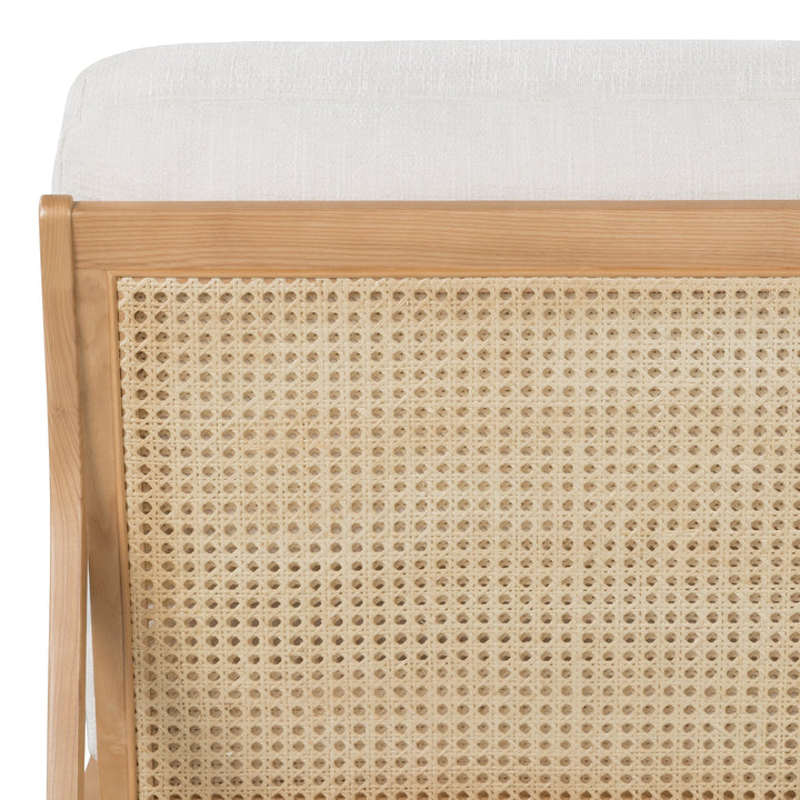 Carmelo Upholstered Accent Chair - Urbia Sofas - Walnut - Cream Genuine Leather - HORNE