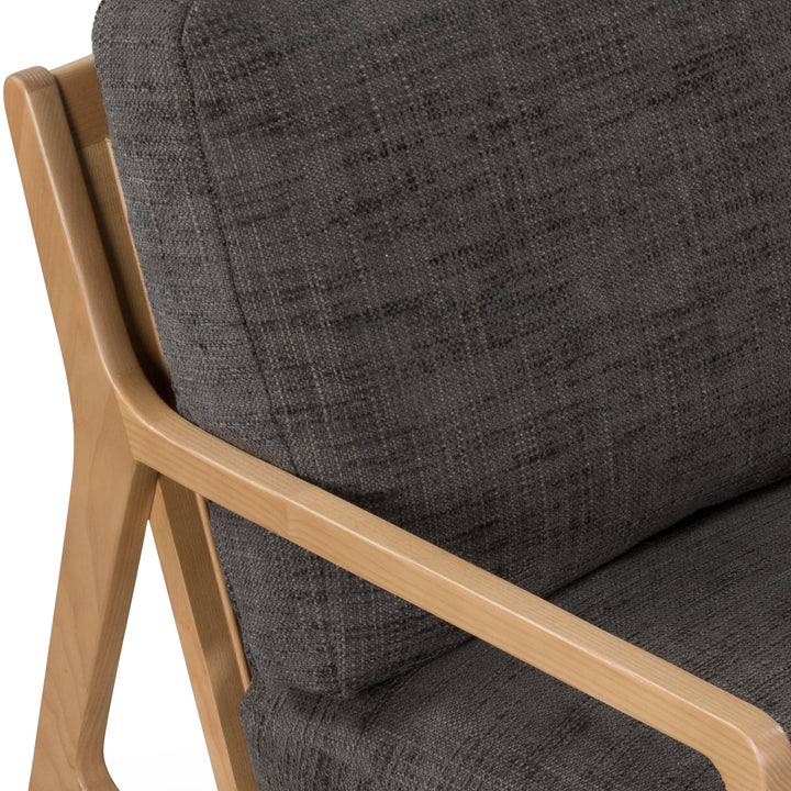 Carmelo Upholstered Accent Chair - Urbia Sofas - Walnut - Cream Genuine Leather - HORNE