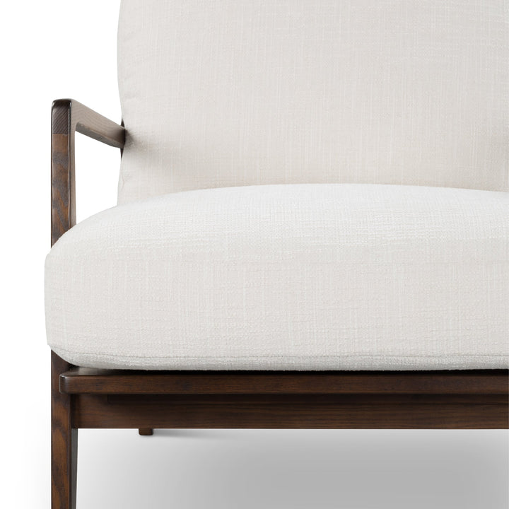 Carmelo Upholstered Accent Chair - Urbia Sofas - Walnut - Cream Genuine Leather - HORNE