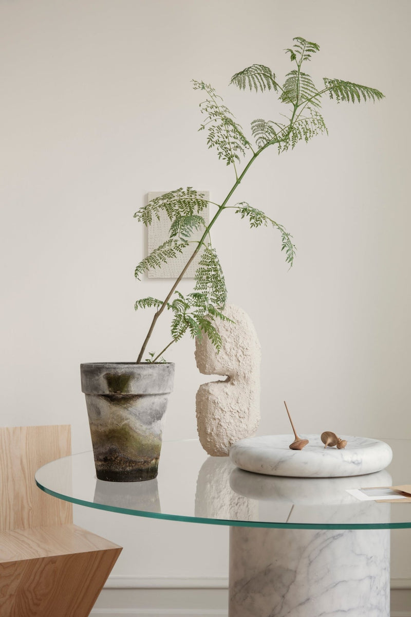 Castore Dining Table - Karakter Dining Tables - Bianco Carrara / Clear Glass - HORNE