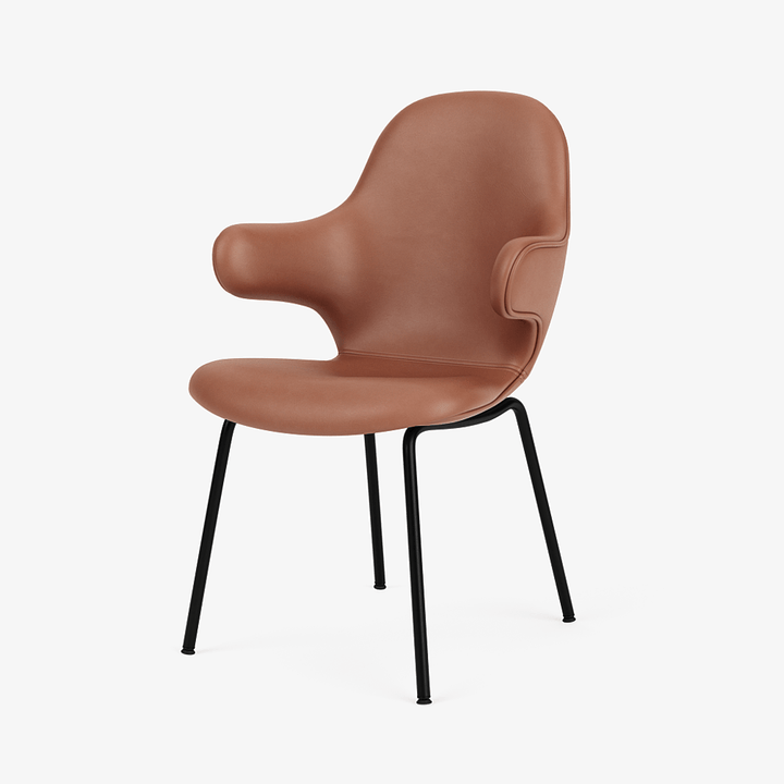 Catch Armchair - Black Tube Base - &Tradition Chairs - Noble Aniline Leather Cognac - HORNE
