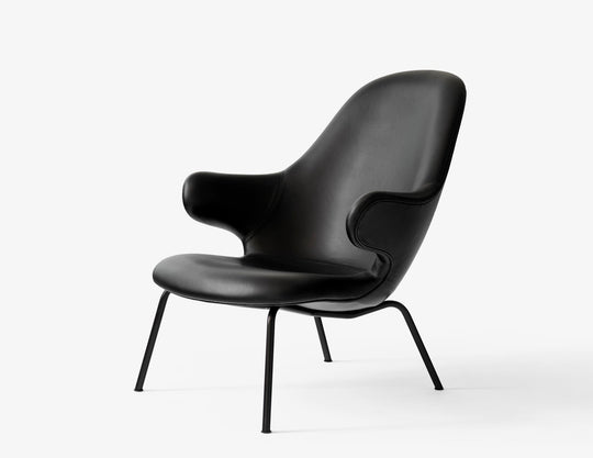 Catch Lounge Chair - Round Tube Base - &Tradition Chairs - Noble Leather Black - HORNE