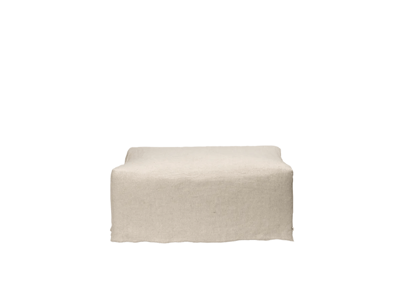 Catena Pouf Rectangular - S501 - Ferm Living Stools + Benches + Ottomans - Loose Drape - Natural - HORNE