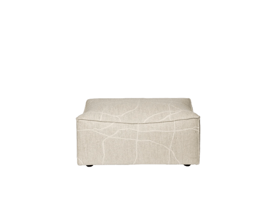 Catena Pouf Rectangular - S501 - Ferm Living Stools + Benches + Ottomans - Can Lis - Sand/Off - White - HORNE