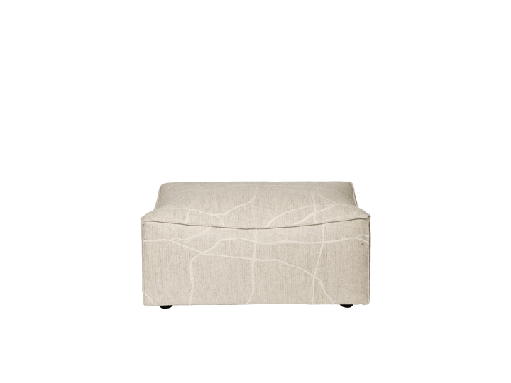 Catena Pouf Rectangular - S501 - Ferm Living Stools + Benches + Ottomans - Can Lis - Sand/Off - White - HORNE
