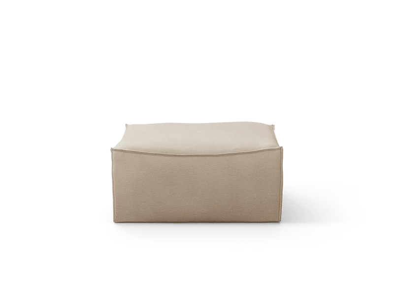 Catena Pouf Square - S500 - Ferm Living Stools + Benches + Ottomans - Loose Drape - Natural - HORNE