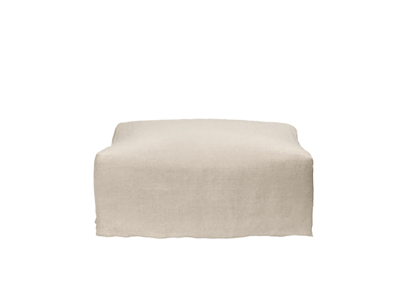 Catena Pouf Square - S500 - Ferm Living Stools + Benches + Ottomans - Loose Drape - Natural - HORNE