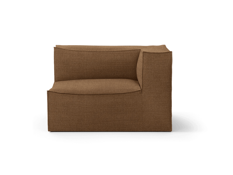 A black and white striped fabric armchair with a modern blocky design.