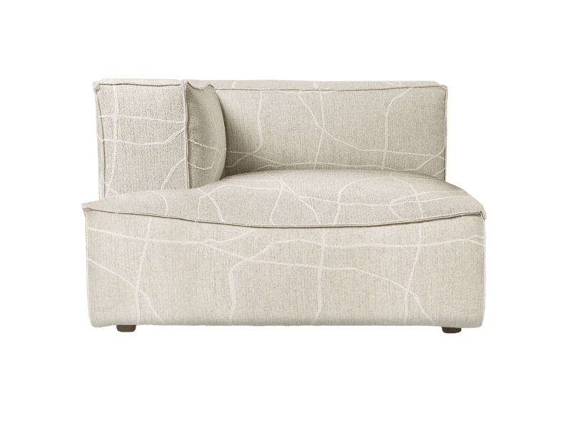 Catena Sofa Chaise Longue Left - L600 - Ferm Living Sofas - Cotton Linen - Natural - HORNE