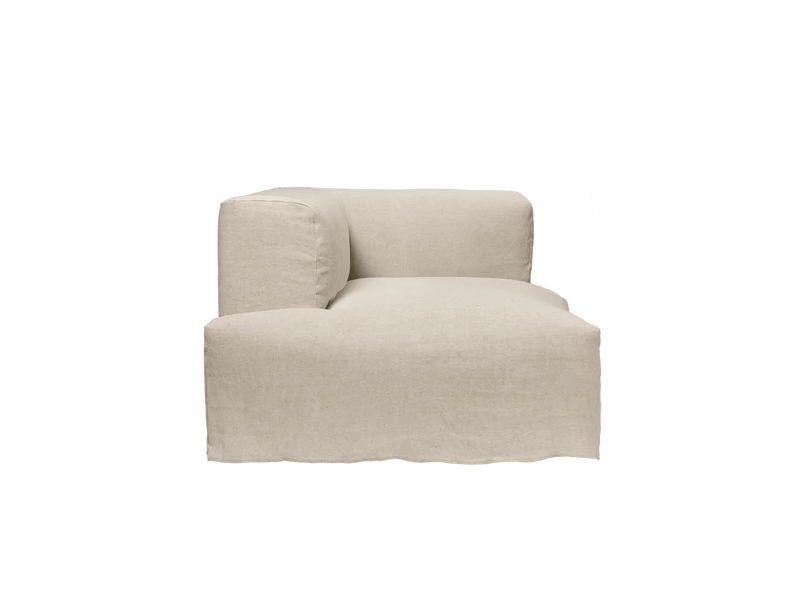 Catena Sofa Chaise Longue Right - S601 - Ferm Living Sofas - Cotton Linen - Natural - HORNE